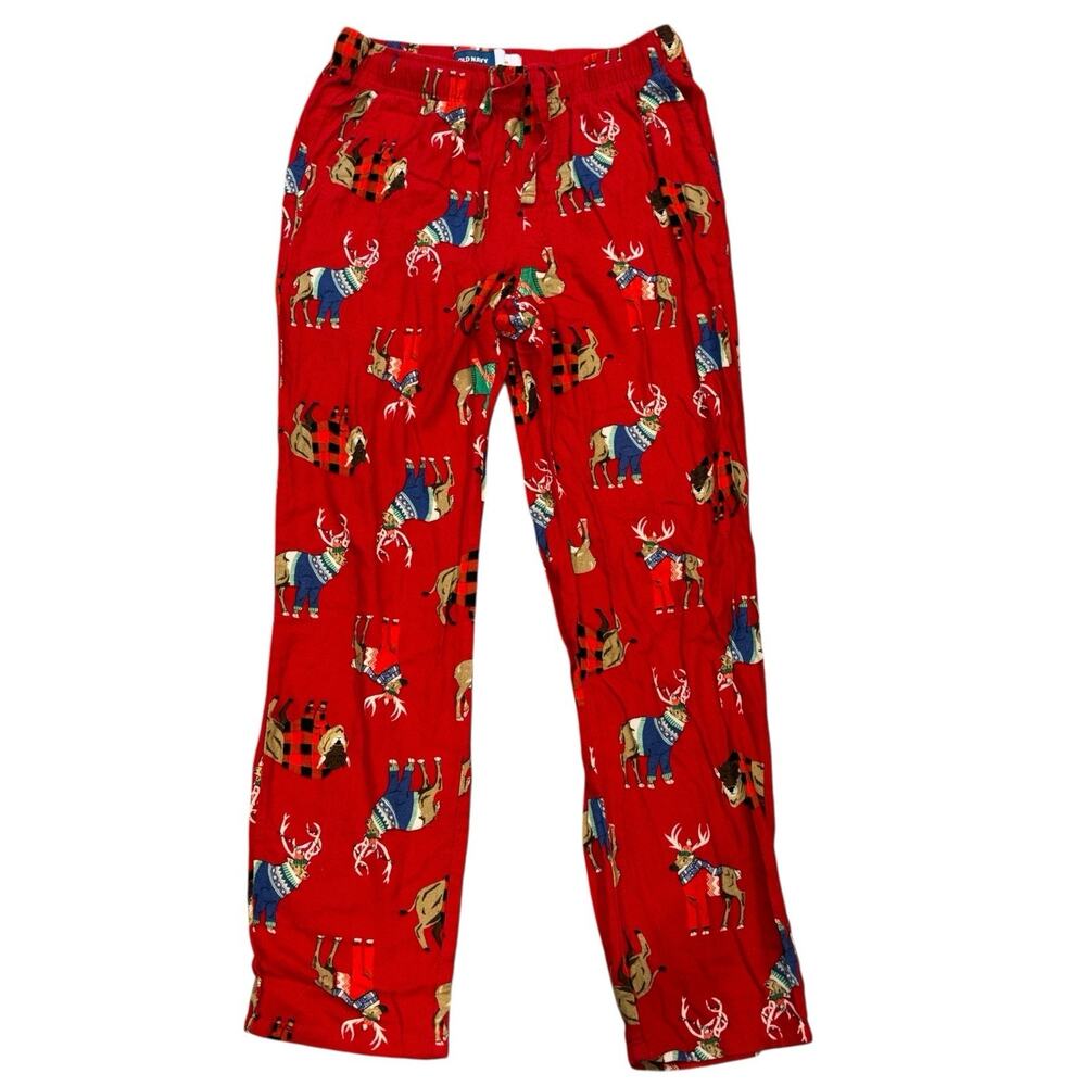 Old Navy Holiday Reindeer Pajama Flannel Pants Medium Ski Sweater Buffalo Herd